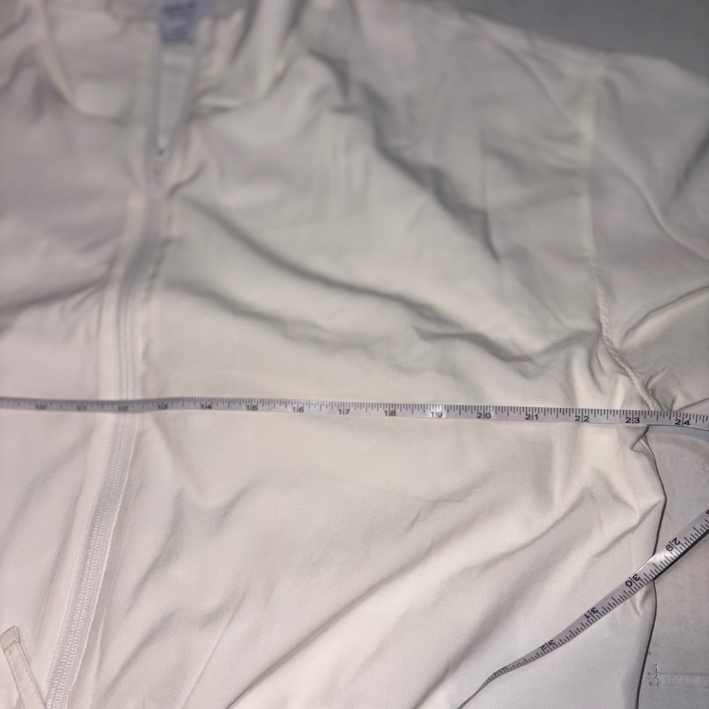 Old Navy StretchTech Packable Ruffle-Trim Jacket white full-zip drawstring large - Picture 9 of 11
